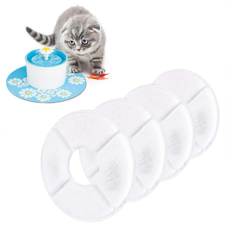 Small Flower Pet Water Machine Accessories Filter Core White Cat Fountain Set Of 4 Pieces - 2