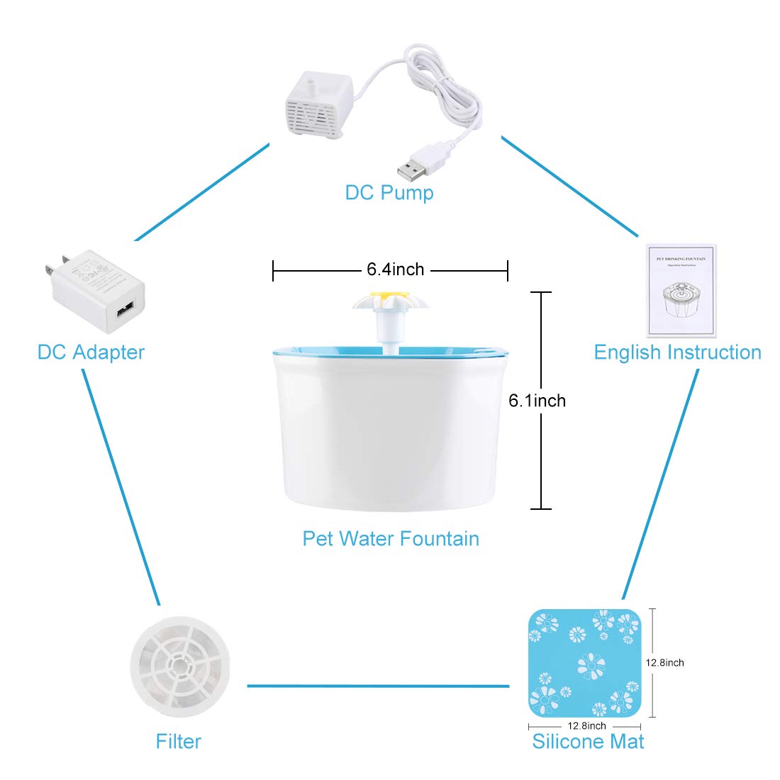 Smartlife 16l Automatic Pet Water Fountain Quiet Hygienic Catdog Drinking Dispenser Promotes Healthy Hydration - 6