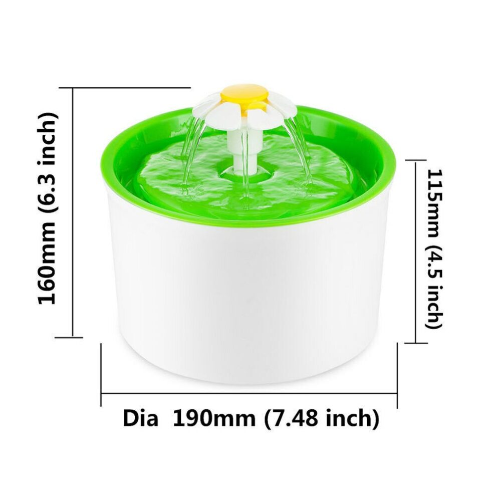 Automatic Cat Water Fountain Pet Drinking Dispenser With Flower Design