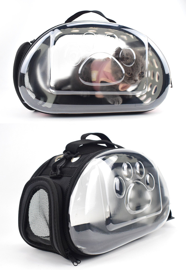 Luxury Portable Cat Carrier Breathable Transparent Foldable Pet Travel Bag For Outdoor Use - 6