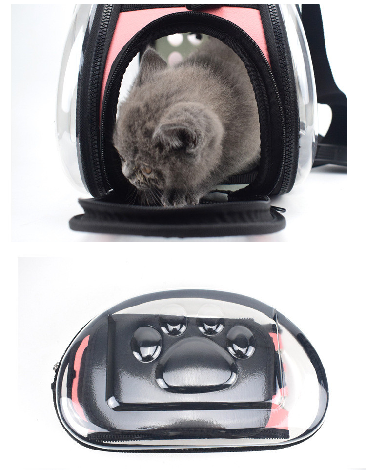 Luxury Portable Cat Carrier Breathable Transparent Foldable Pet Travel Bag For Outdoor Use - 5