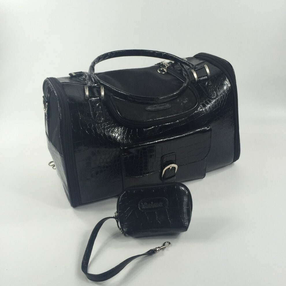 Leather Pet Carrier Bag For Dogs Cats And Small Animals Travel