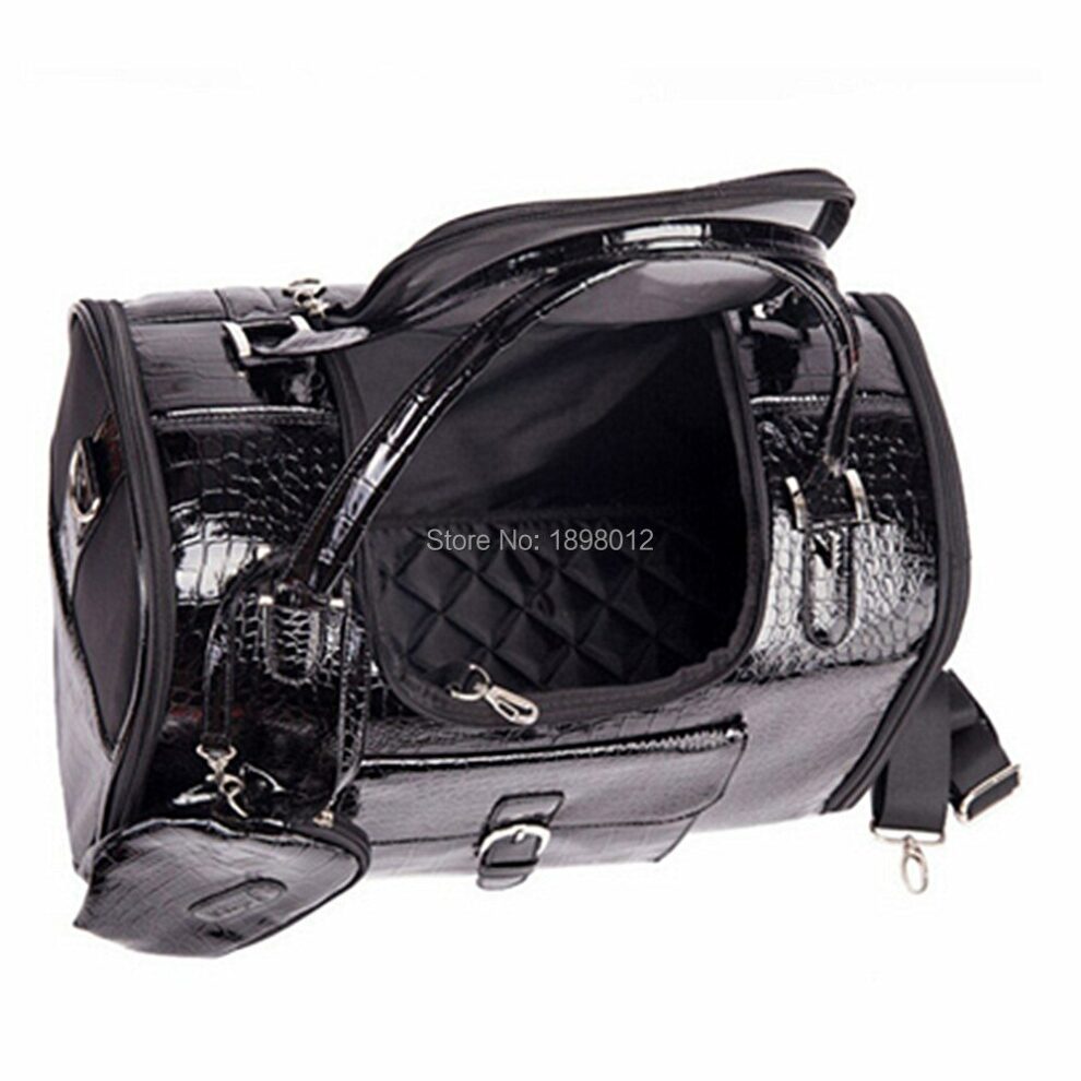 Leather Pet Carrier Bag For Dogs Cats And Small Animals Travel