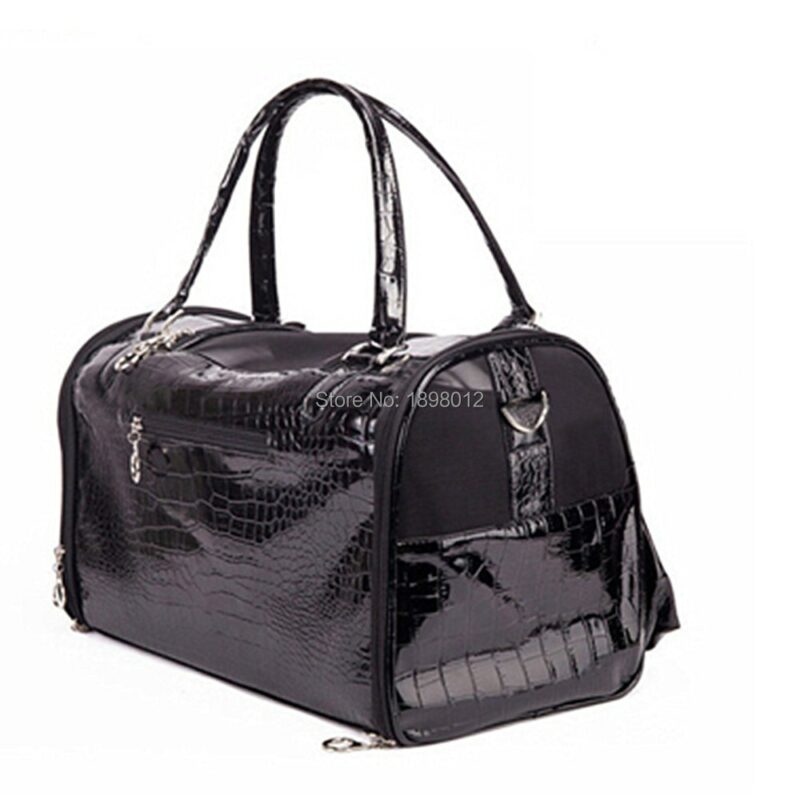 Leather Pet Carrier Bag For Dogs Cats And Small Animals Travel