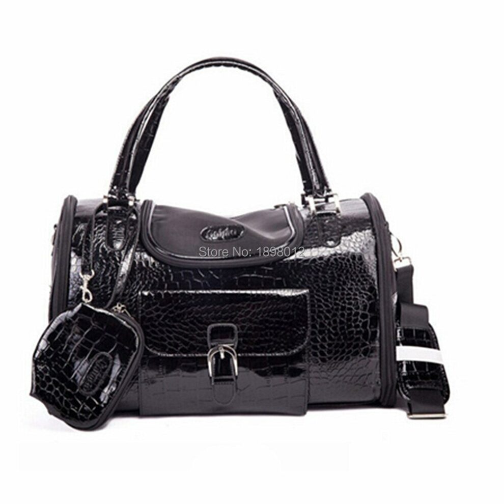 Leather Pet Carrier Bag For Dogs Cats And Small Animals Travel