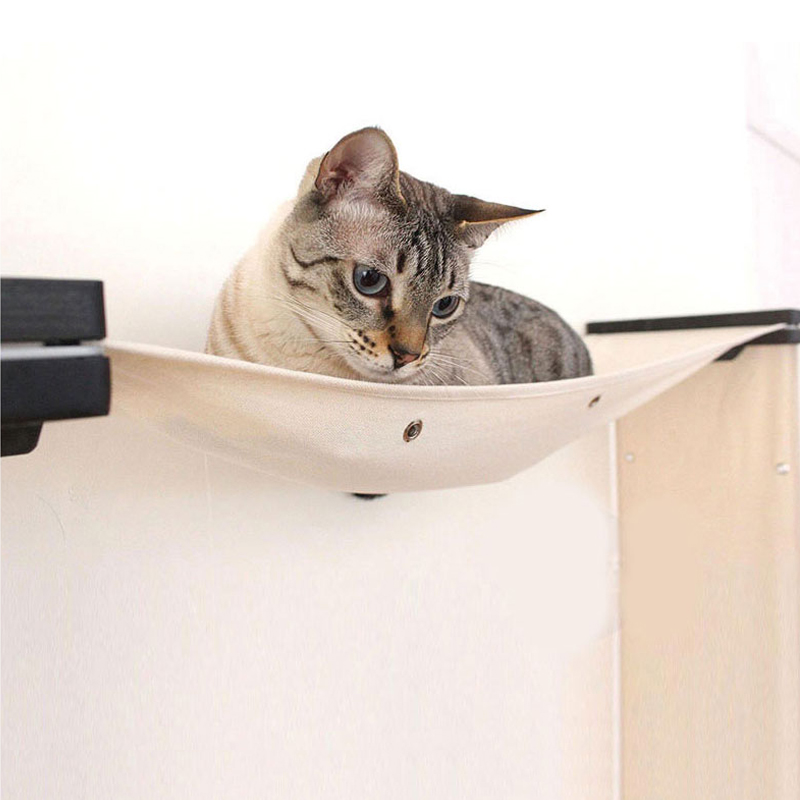 Deluxe Wallmounted Cat Hammock Wooden Climbing Frame Cozy Kitten Tower Pet Furniture Playhouse Toy - 7