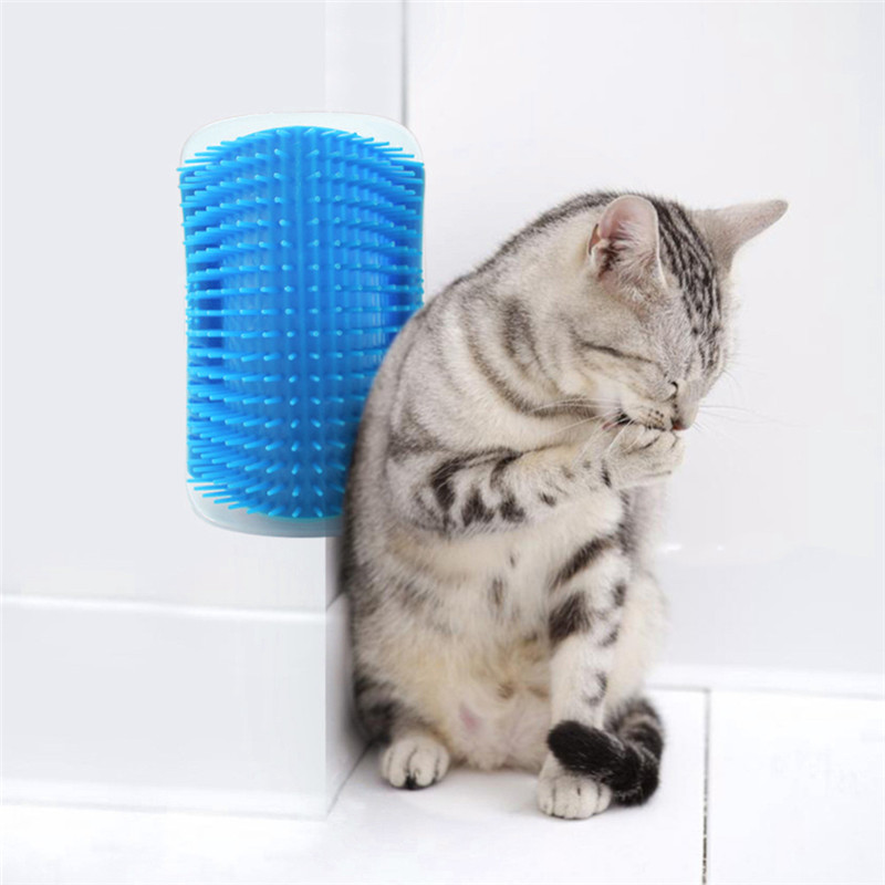 Wall Corner Mounted Cat Selfgrooming Brush Hair Comb Massager Scratcher Tool For Pet Care - 4