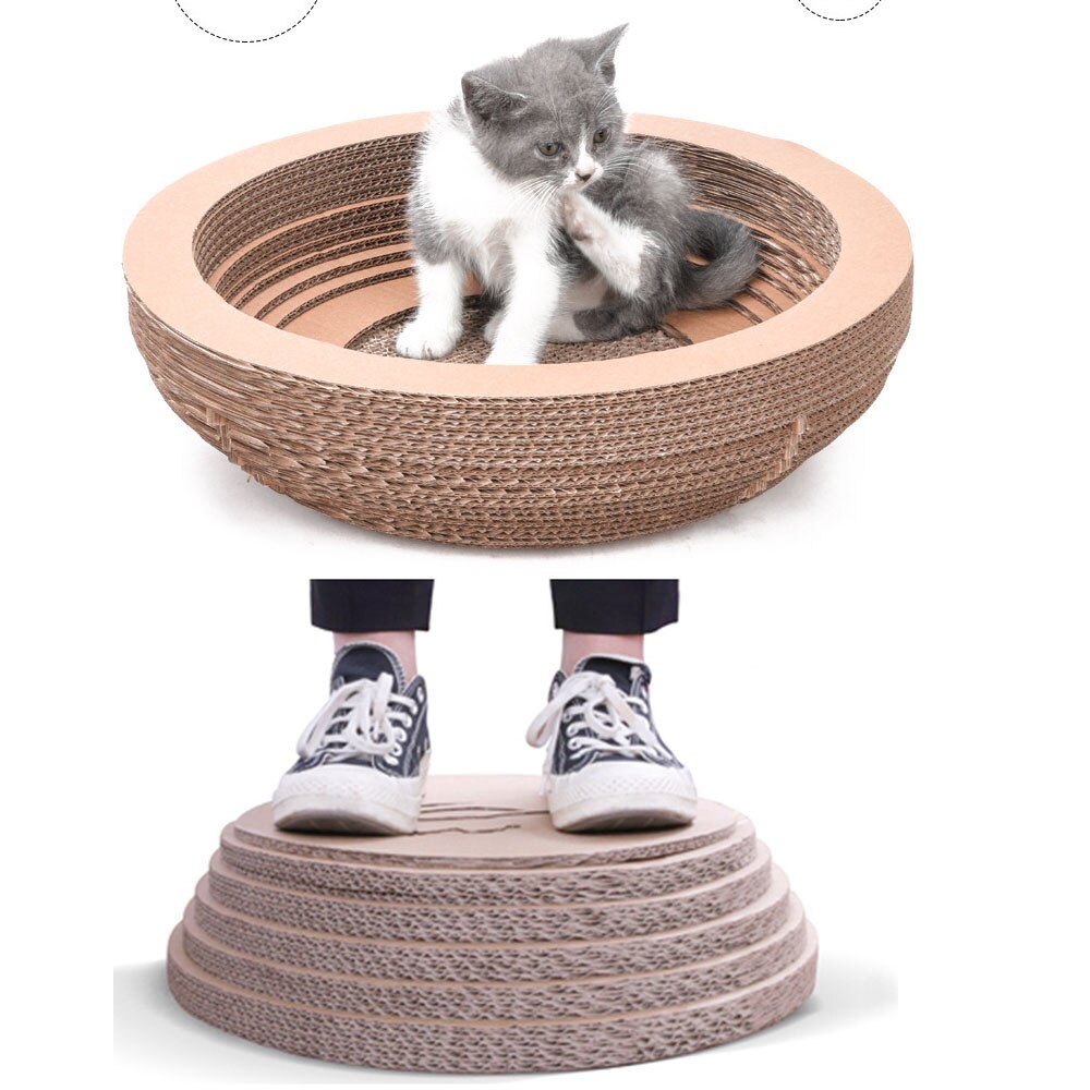 Bowl Type Cat Catnip Scratch Board Nail Scraper Mat Bed Toy Cats Scratcher Corrugated Paper Kitten Pad Rest Pet - 5