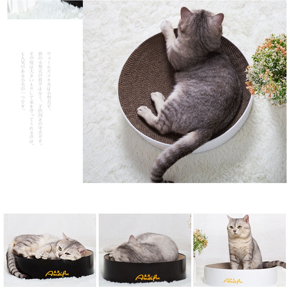 Bowl Type Cat Catnip Scratch Board Nail Scraper Mat Bed Toy Cats Scratcher Corrugated Paper Kitten Pad Rest Pet - 3
