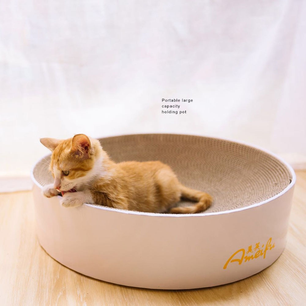 Bowl Type Cat Catnip Scratch Board Nail Scraper Mat Bed Toy Cats Scratcher Corrugated Paper Kitten Pad Rest Pet - 2