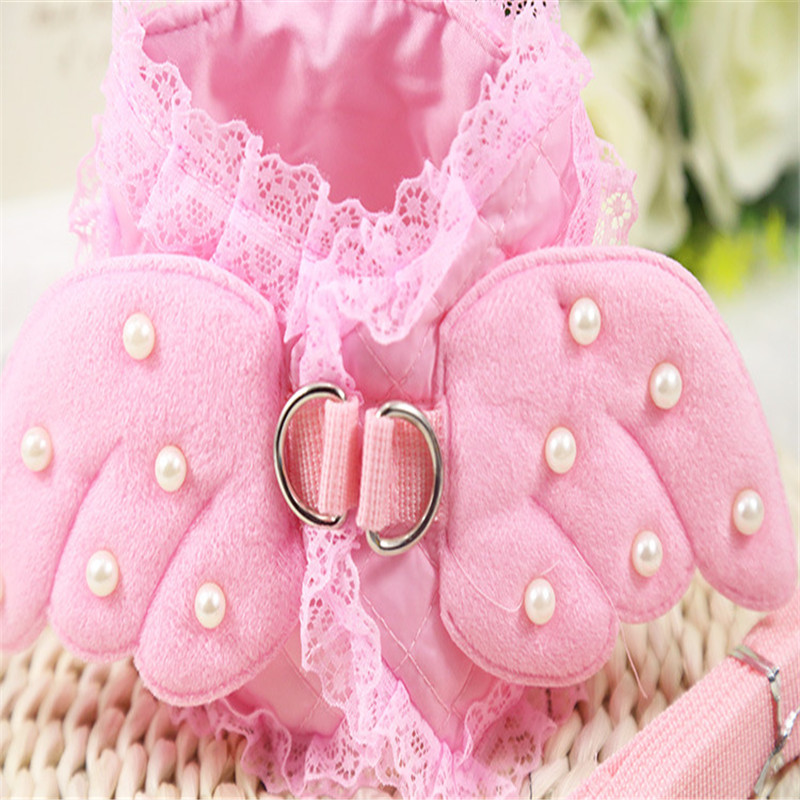 Adjustable Angel Wing Princess Pet Harness With Pearl Accessories For Small Dogs Cats Xsl - 1