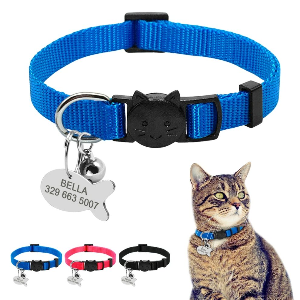 Custom Personalized Safety Breakaway Cat Collar With Quick Release And Bell