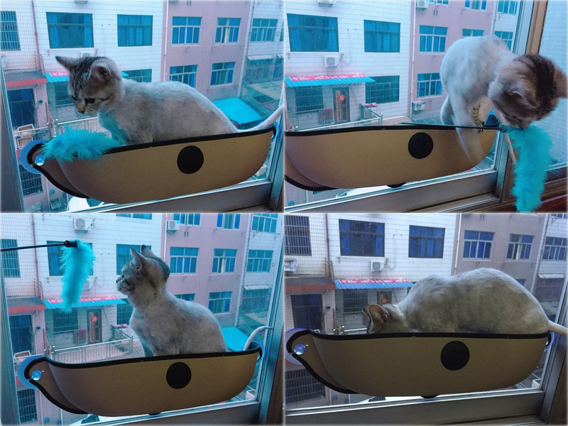 Cat Hammock Window Mount Bed With Warm Rest House Soft Comfortable Pet Lounger Ideal For Cats Ferrets - 4