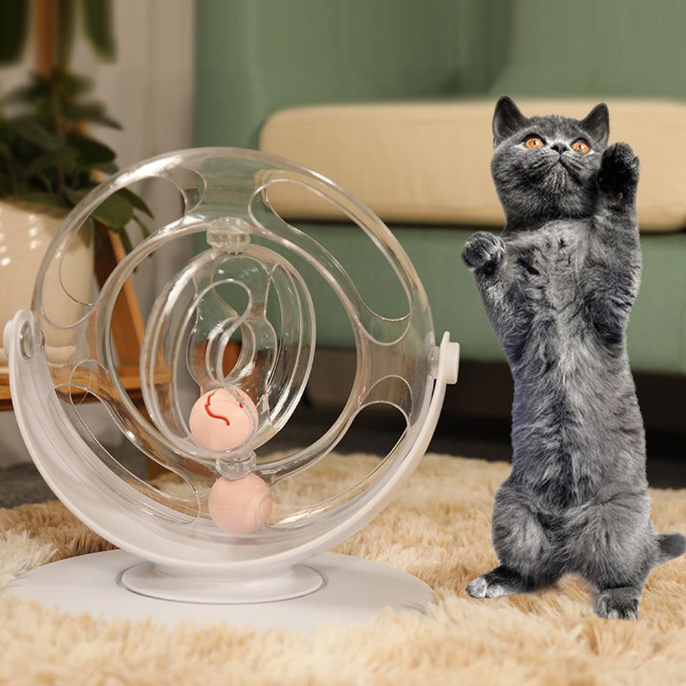 Interactive 360 Rotating Electric Cat Toy Space Ring Puzzle Kitten Play Turntable Automatic Pet Entertainment - 10
