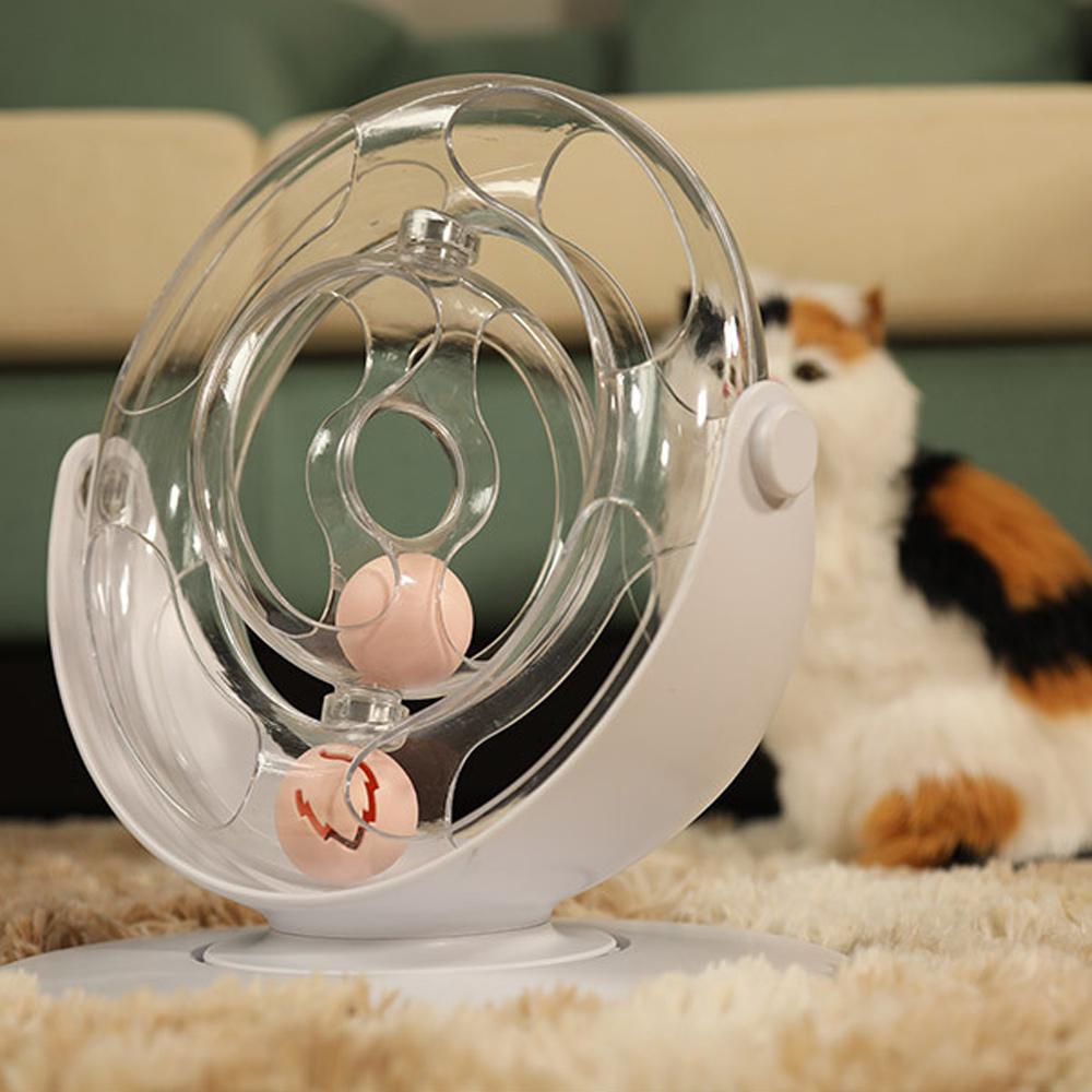 Interactive 360 Rotating Electric Cat Toy Space Ring Puzzle Kitten Play Turntable Automatic Pet Entertainment - 9