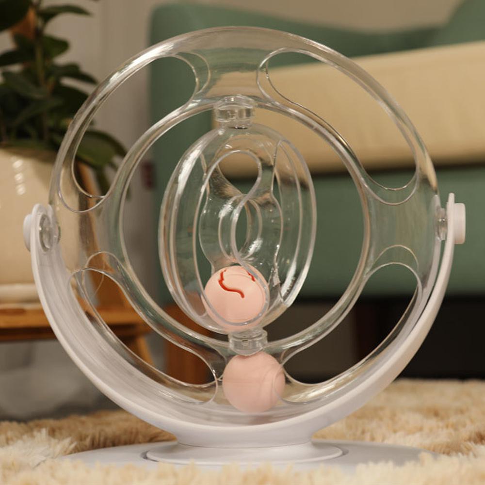 Interactive 360 Rotating Electric Cat Toy Space Ring Puzzle Kitten Play Turntable Automatic Pet Entertainment - 8