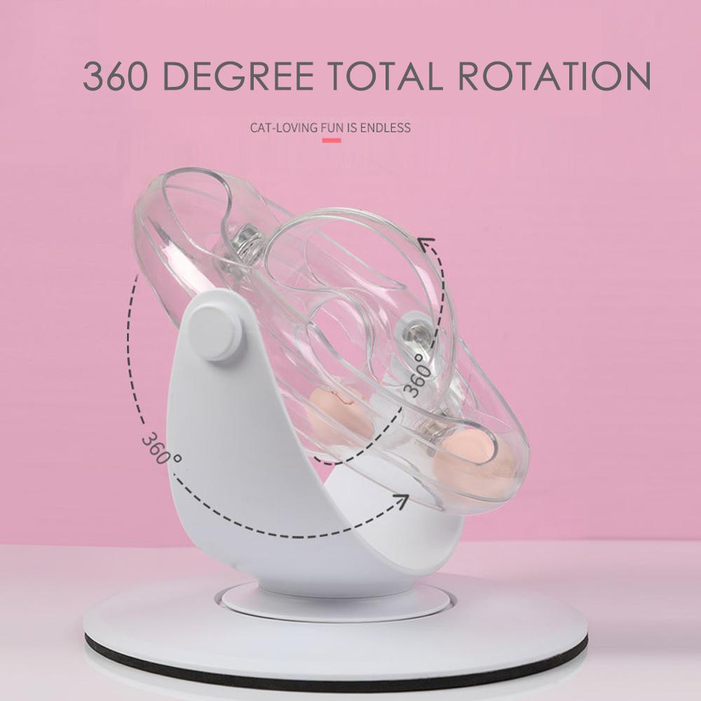Interactive 360 Rotating Electric Cat Toy Space Ring Puzzle Kitten Play Turntable Automatic Pet Entertainment - 5