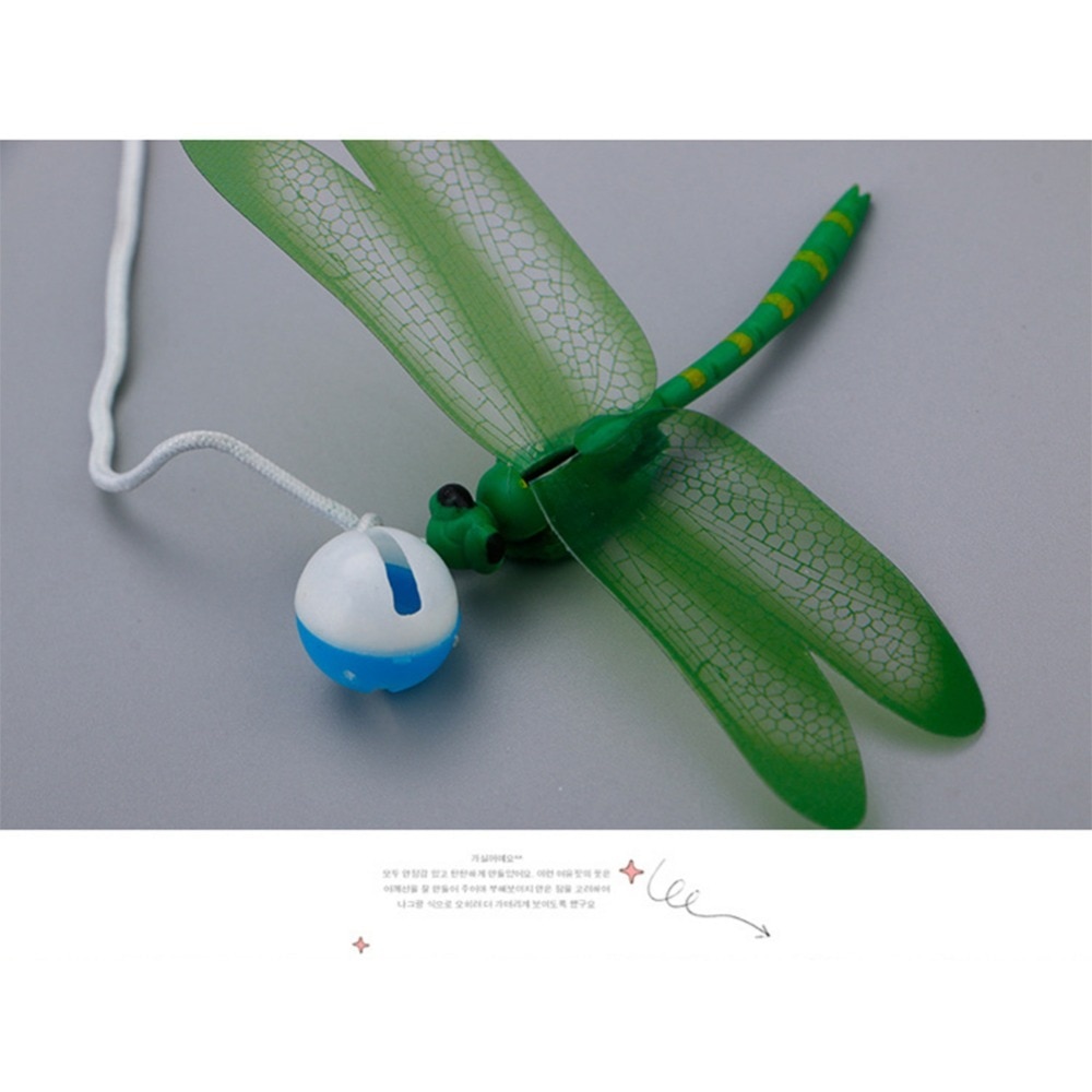 4colorsfunny Dragonfly Cat Stick Rod Toy Colourful Pet Teaser Cats Wand Products With Bell - 5