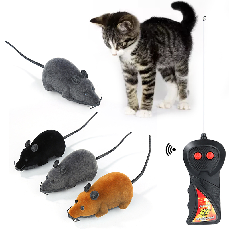 Remote Control Electronic Rc Mouse Toy For Cats 8 Vibrant Colors Wireless Simulation Rat Mice Interactive Kitten Toy - 8