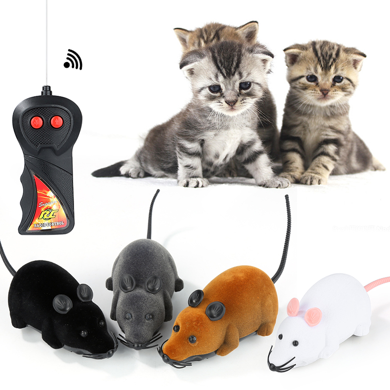 Remote Control Electronic Rc Mouse Toy For Cats 8 Vibrant Colors Wireless Simulation Rat Mice Interactive Kitten Toy - 2