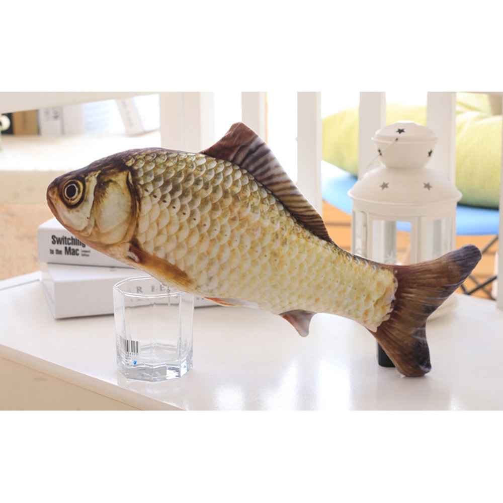 Catnip Stuffed 3d Carp Fish Simulation Pillow Soft Plush Toy For Cats Creative Pet Playtime Gift - 1