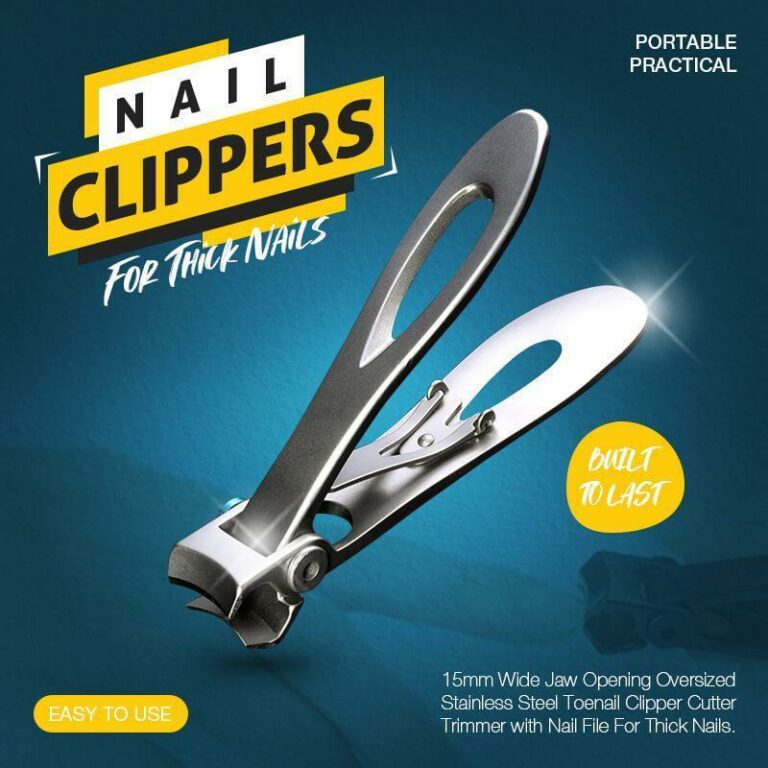 Professional Stainless Steel Nail Clippers Oversized For Thick Toenails