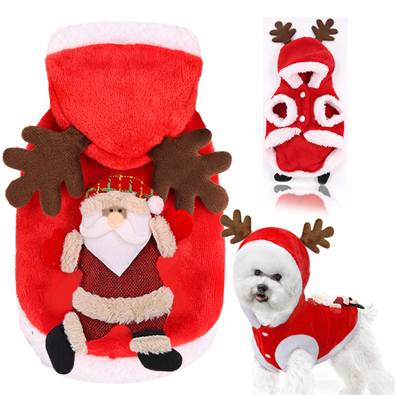 Small Pet Winter Coat Cartoon Dog Cat Hoodie Chihuahua Clothing Halloween Christmas Costumes - 6