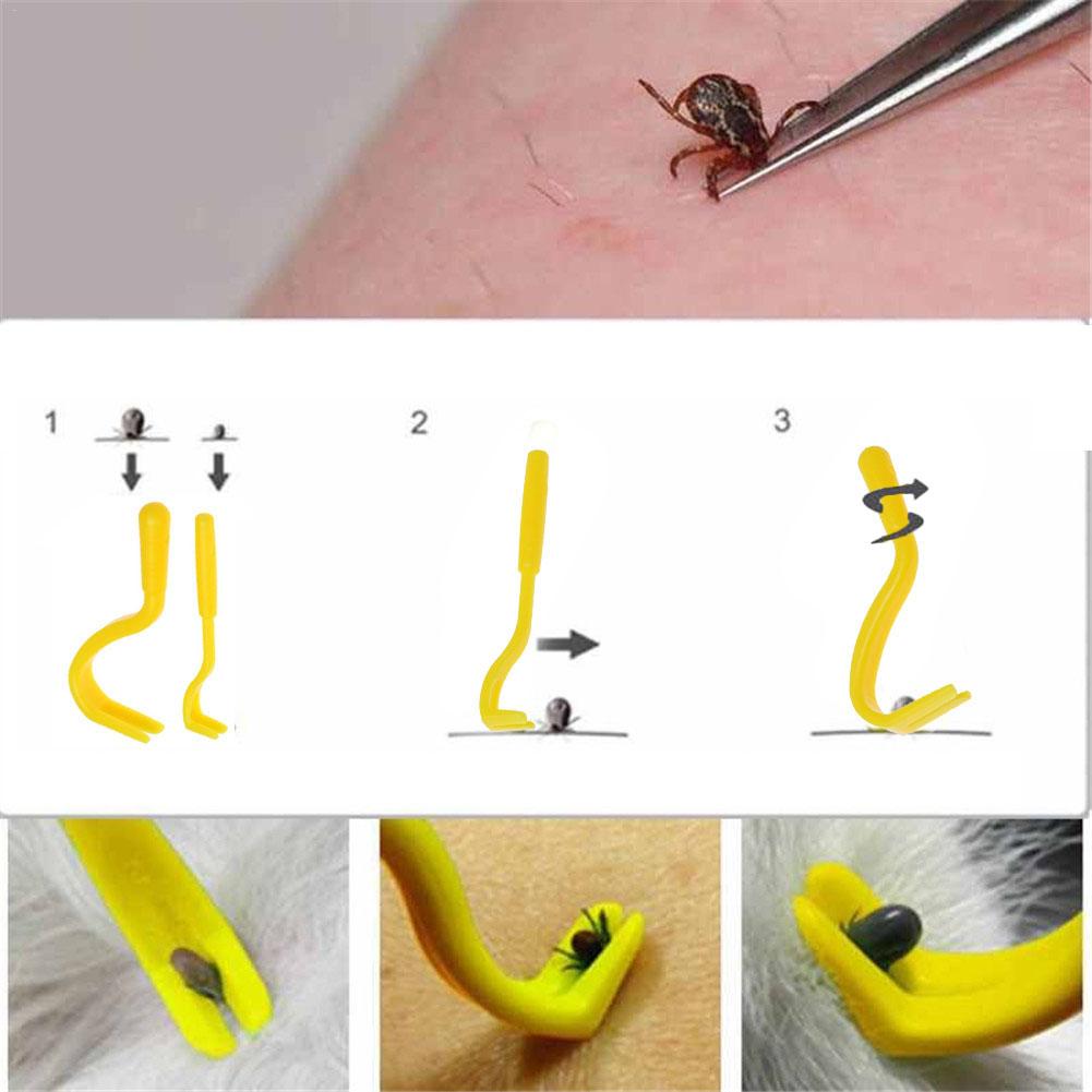 2pcs Pet Tick Removal Tool Dualteeth Mite Twister For Cats Dogs Effective Parasite Cleaning Hook Remover - 3