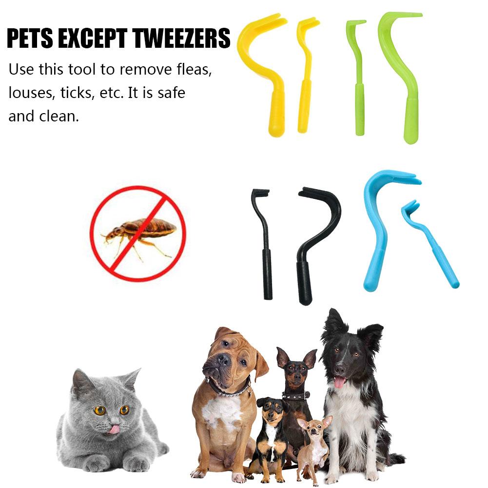 2pcs Pet Tick Removal Tool Dualteeth Mite Twister For Cats Dogs Effective Parasite Cleaning Hook Remover - 1