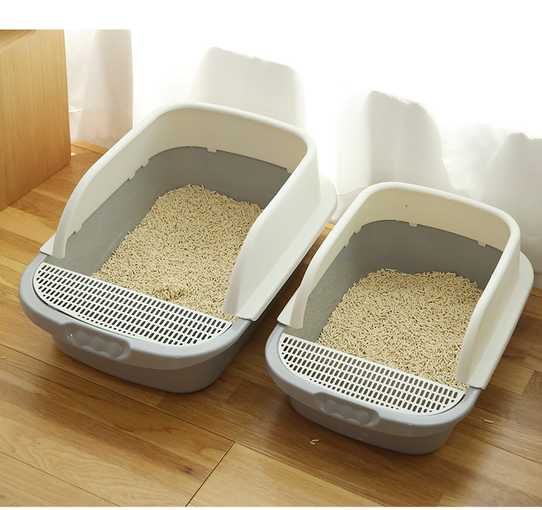 Extralarge Antisplash Semiclosed Cat Litter Box With Deodorizing Features For Small Feces And Sand Control - 10