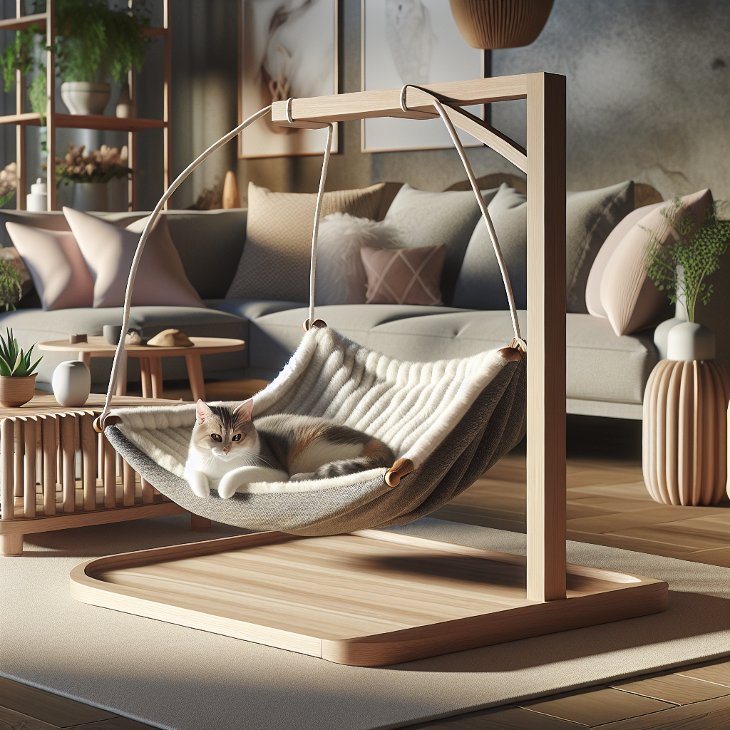 Stylish Wooden Cat Hammock for Small Dogs and Cats: A Modern Design  